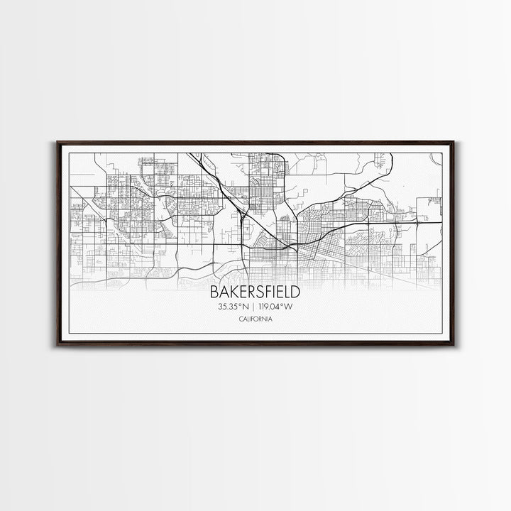 Bakersfield Street Map, California Map, Map Print, Modern Art, Wall Art, Canvas Print, Cabin Décor, Gift For Home, Unique Wall Art, Room Art