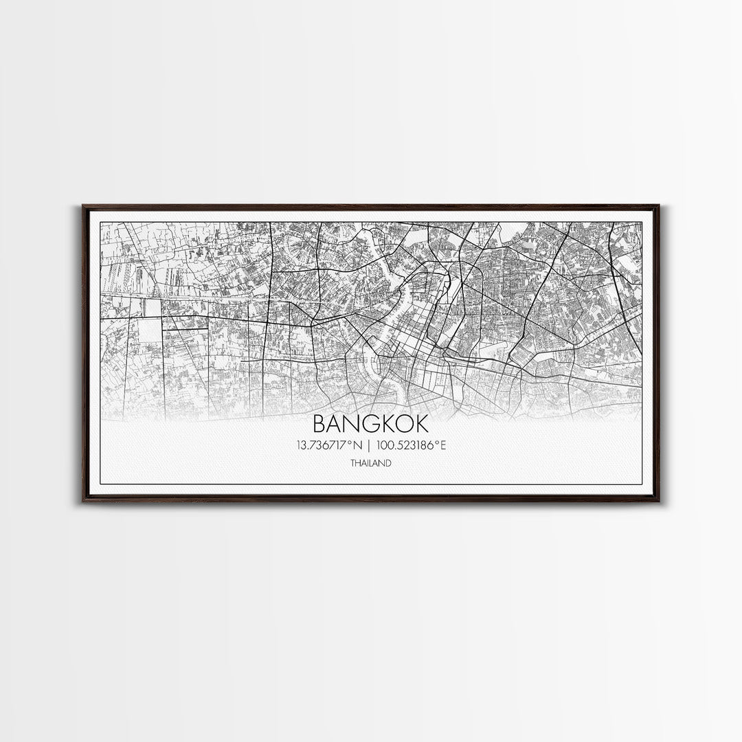 Bangkok Street Map, Thailand Map, Map Print, Modern Art, Wall Art, Canvas Print, Asian Art Print, Gift For Boss, Trendy Wall Art, Home Décor