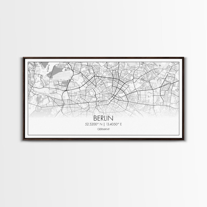 Berlin Street Map, Germany Map, Map Print, Modern Art, Wall Art, Canvas Print, Gift For New Home, Couples Décor, Minimalist Wall Art