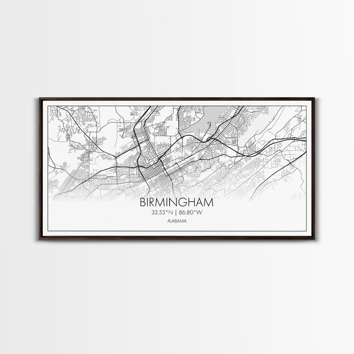 Birmingham Street Map, Alabama Map, Map Print, Modern Art, Wall Art, Canvas Print, Hometown Gifts, Entryway Décor, Farmhouse Wall Art