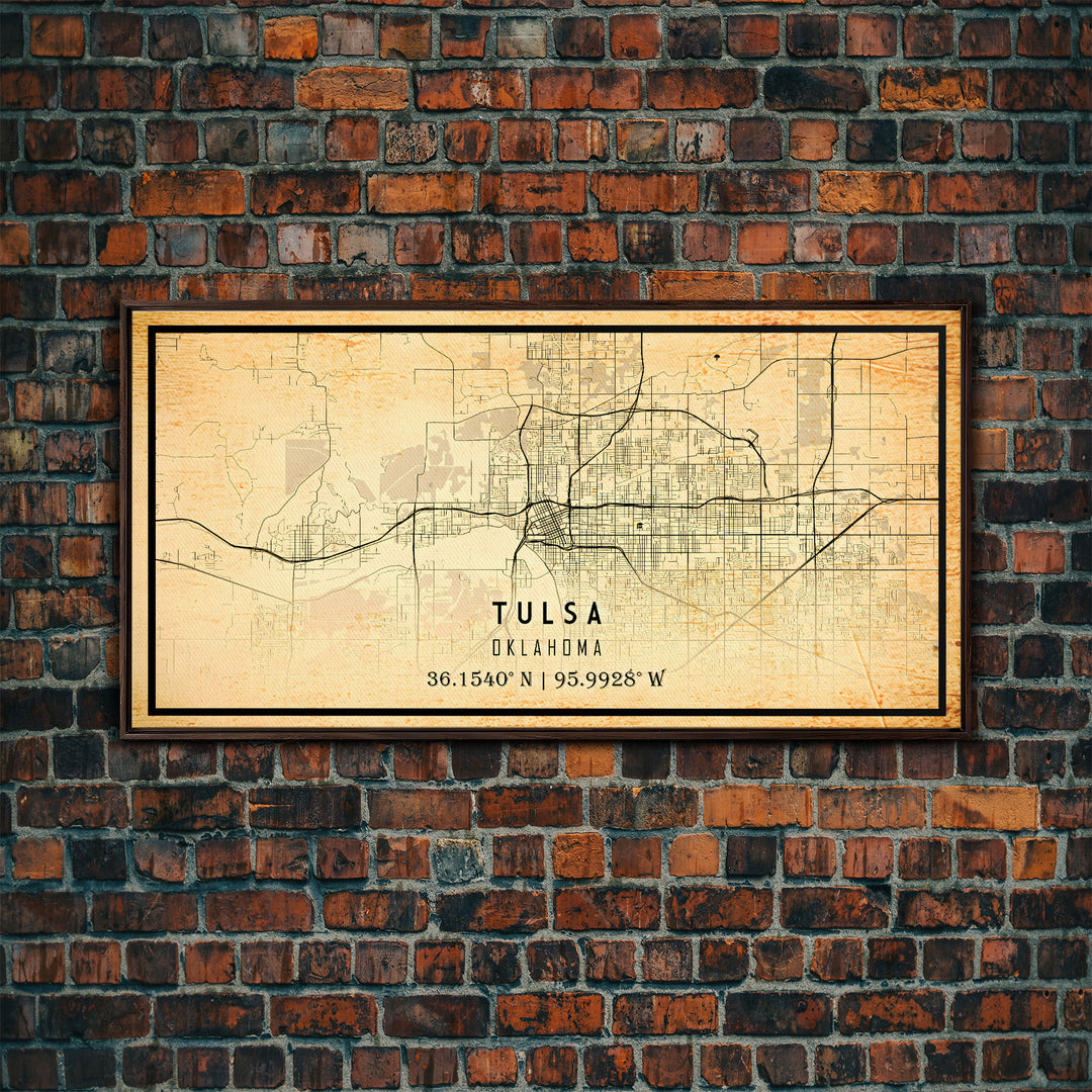 Tulsa Map Art - Oklahoma - Custom Tulsa City Streets Map Print -  University of Tulsa - Home Office Decor Tulsa Map Decor Oklahoma Wall Art