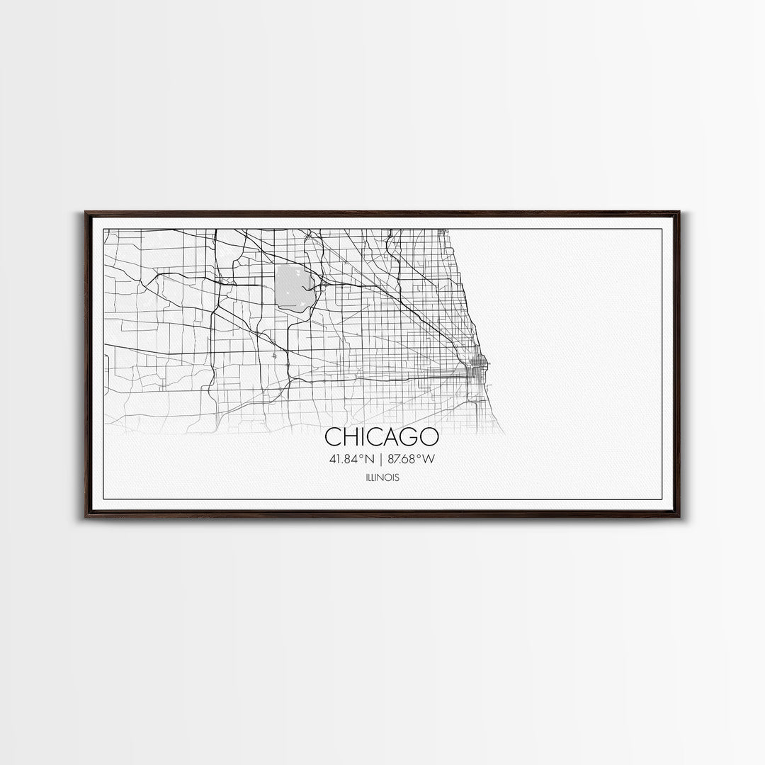 Chicago Street Map, Illinois Map, Map Print, Modern Art, Wall Art, Canvas Art, Apartment Décor, Housewarming Gift, Dorm Wall Art, Office Art