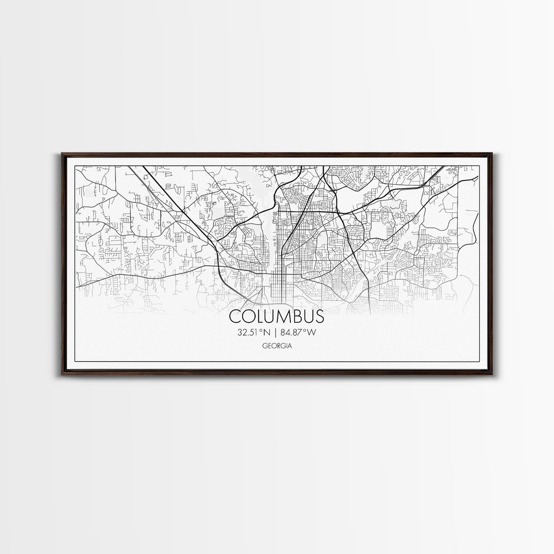 Columbus Street Map, Georgia Map, Map Print, Modern Art, Wall Art, Canvas Art, Couple Wall Décor, Bedroom Décor Man, Appreciation Gift