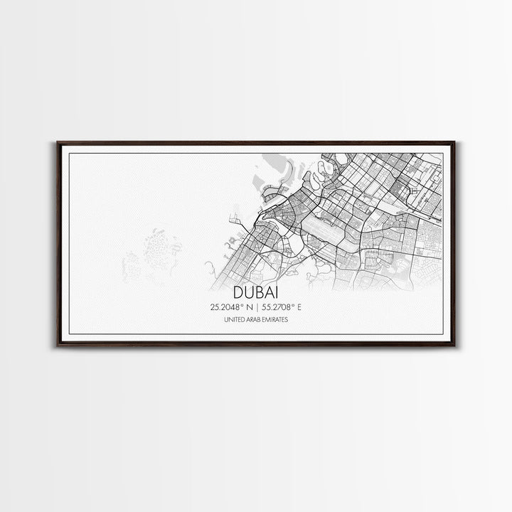 Dubai Street Map, United Arab Emirates Map, Map Print, Minimalist Art, Wall Art, Canvas Art, Cabin Wall Art, Gift For Traveler, Room Décor