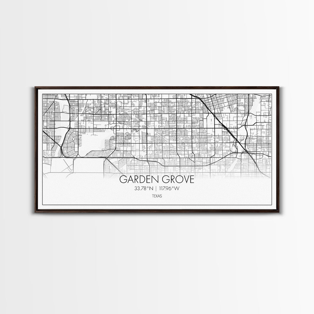 Garden Grove City Map, Texas Map, Map Art, Minimalist Art, Wall Art, Canvas Art, Farmhouse Wall Art, Hunting Décor, College Apartment Art