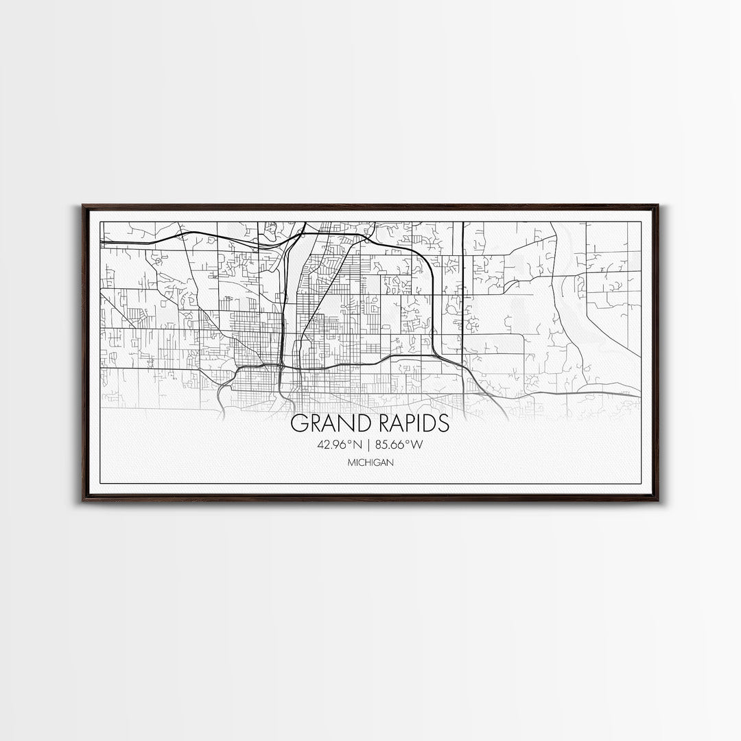 Grand Rapids City Map, Michigan Map, Map Art, Minimalist Art, Wall Art, Canvas Art, Graduation Gift, Modern Farmhouse Wall Art, Office Art