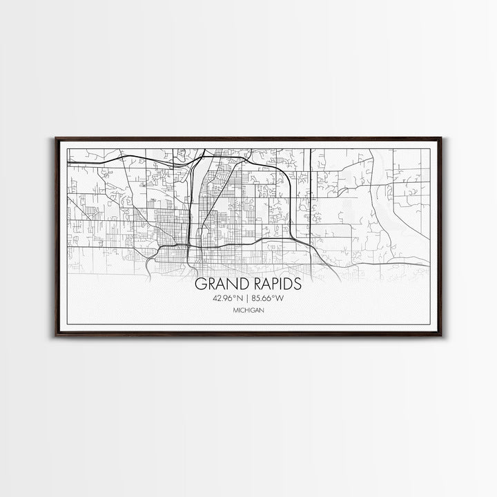 Grand Rapids City Map, Michigan Map, Map Art, Minimalist Art, Wall Art, Canvas Art, Graduation Gift, Modern Farmhouse Wall Art, Office Art