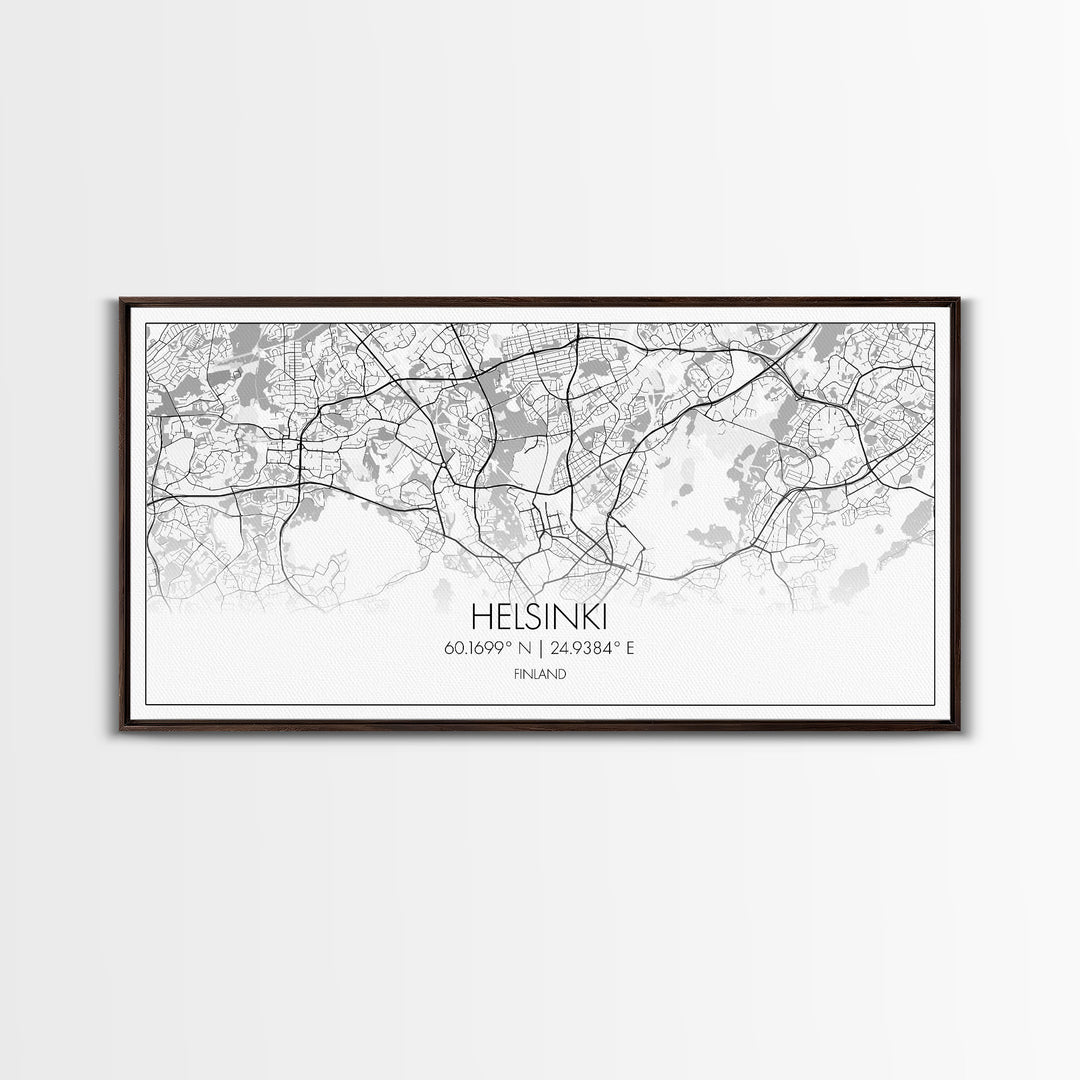 Helsinki City Map, Finland Map, Map Art, Minimalist Art, Wall Art, Canvas Art, Europe Art, Gift For Girls, Large Canvas Art, Travel Wall Art