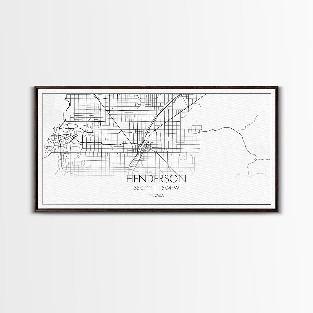 Henderson City Map, Nevada Map, Map Art, Minimalist Art, Wall Art, Canvas Art, Office Art, Cabin Gifts, Hanging Wall Décor, Trendy Wall Art