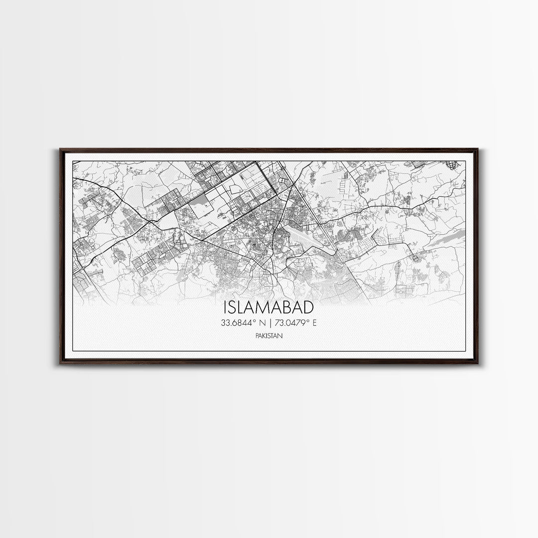 Islamabad City Map, Pakistan Map, Map Art, Modern Art, Wall Art, Canvas Art, Travel Wall Art, Office Wall Print, Gifts For Him, Room Décor