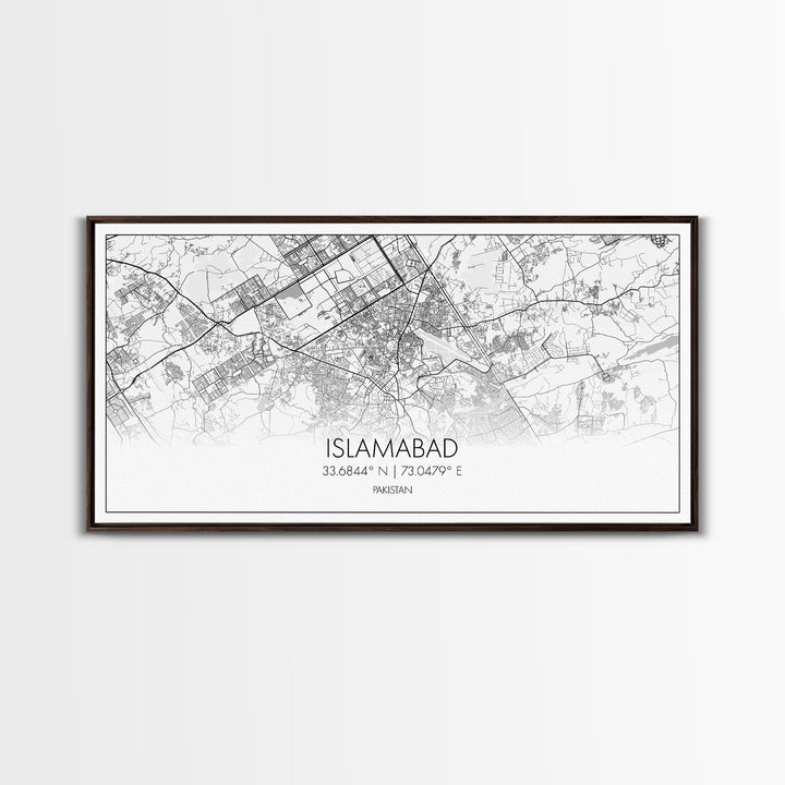 Islamabad City Map, Pakistan Map, Map Art, Modern Art, Wall Art, Canvas Art, Travel Wall Art, Office Wall Print, Gifts For Him, Room Décor