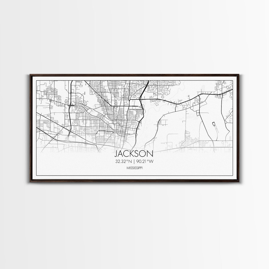 Jackson City Map, Mississippi Map, Map Art, Modern Art, Wall Art, Canvas Art, Apartment Wall Décor, Modern Farmhouse Art, Gift For Men