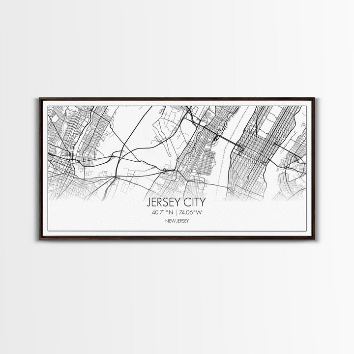 Jersey City Map, New Jersey Map, Map Art, Modern Art, Wall Art, Canvas Art, Wall Art Prints, Office Wall Art, Gift For Couples, Room Décor