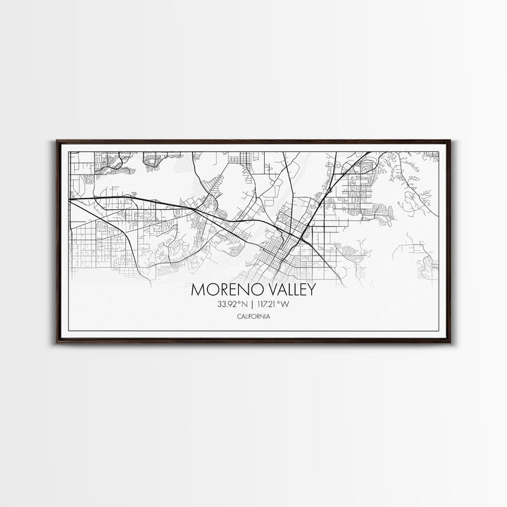 Moreno Valley City Map, California Map, Map Art, Minimalist Wall Art, Wall Art, Canvas Art, Horizontal Print, PHD Graduation Gift, Office