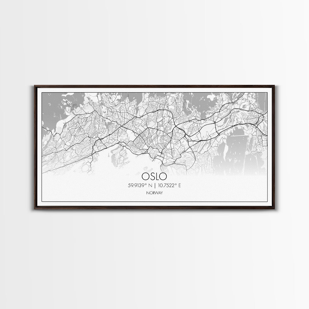 Oslo City Map, Norway Art, Map Print, Minimalist Wall Art, Wall Art, Canvas Art, Travel Wall Art, Hiking Gift, European Wall Art, Office Art