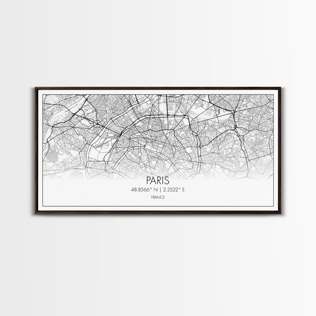 Paris City Map, France Art, Map Print, Minimalist Wall Art, Wall Art, Canvas Art, European Art, Dorm Room Wall Art, Gift For Traveler