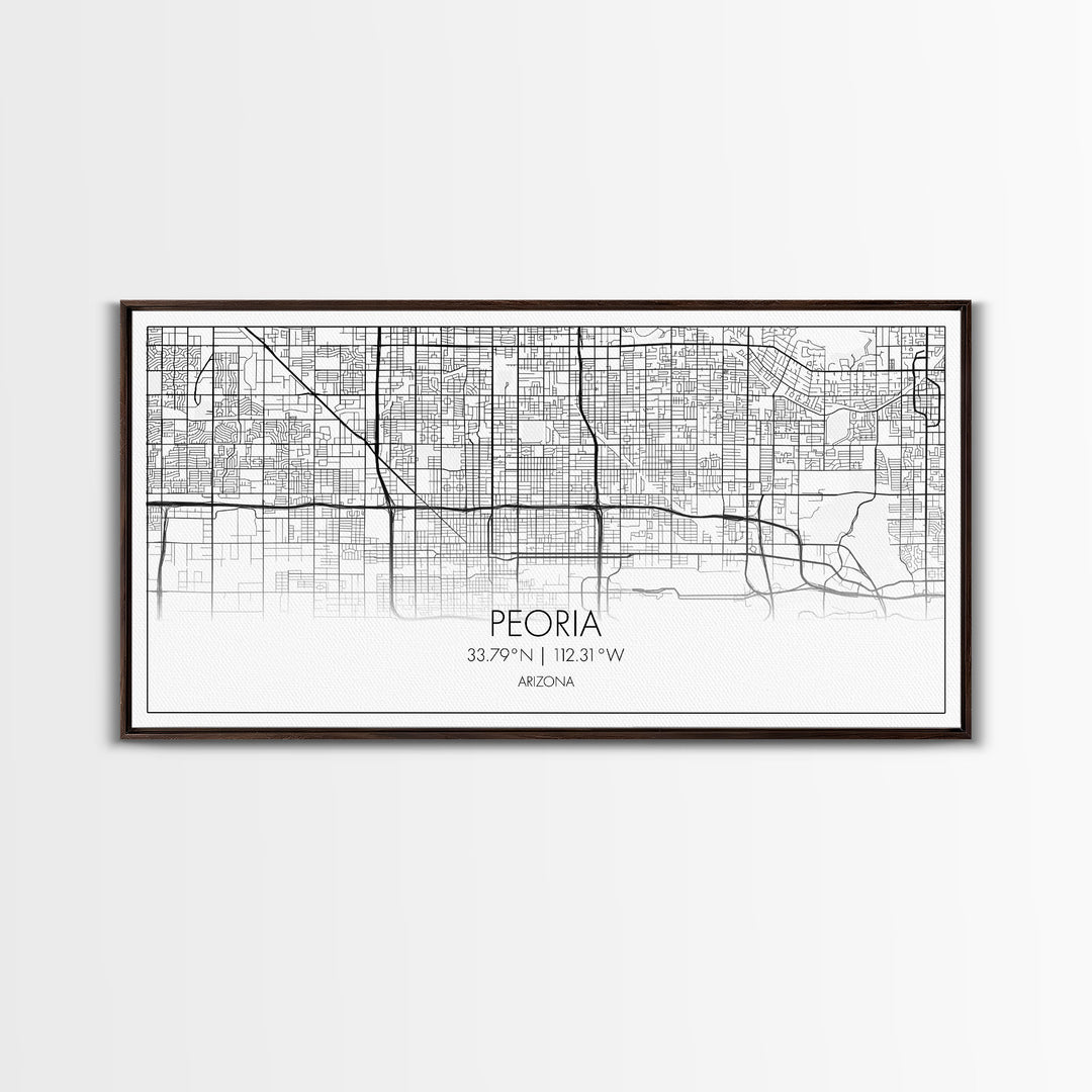 Peoria City Map, Arizona Art, Map Print, Minimalist Wall Art, Wall Art, Canvas Art, Trendy Wall Art, Moving Gift, Boys Bedroom Décor, Prints