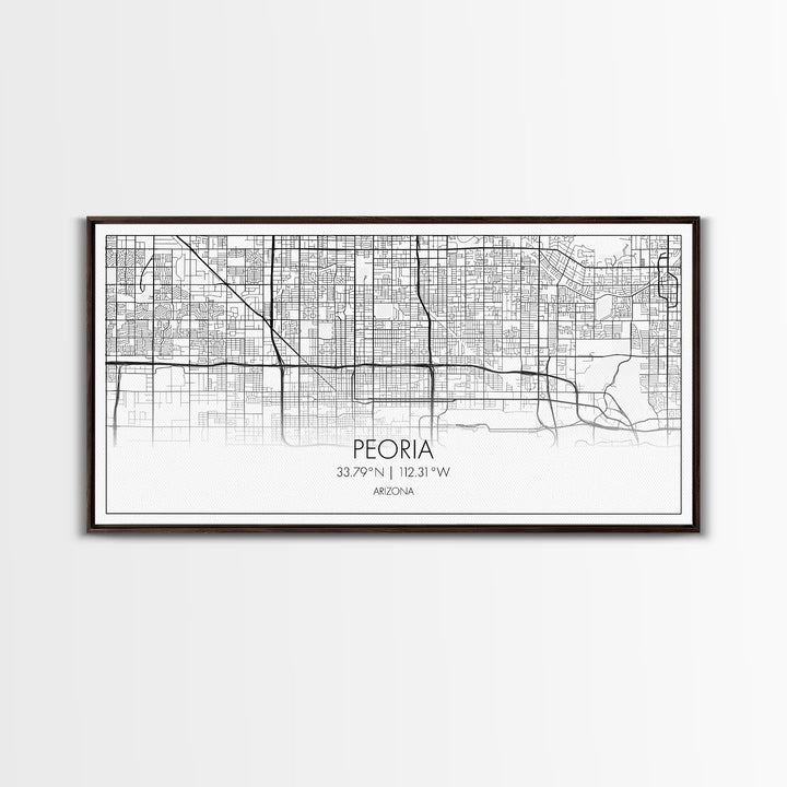 Peoria City Map, Arizona Art, Map Print, Minimalist Wall Art, Wall Art, Canvas Art, Trendy Wall Art, Moving Gift, Boys Bedroom Décor, Prints