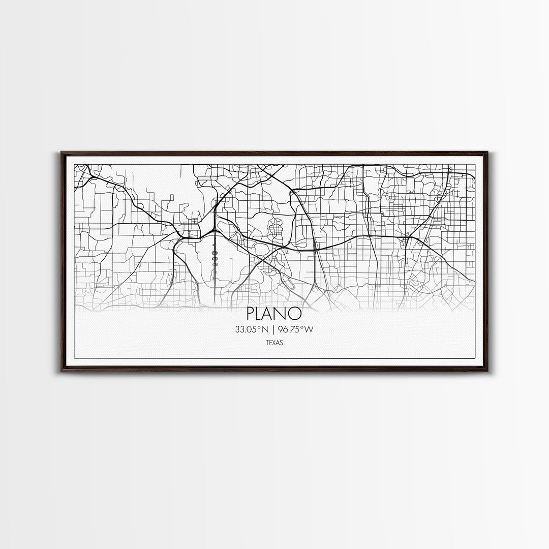 Plano City Map, Texas Art, Map Print, Minimalist Wall Art, Wall Art, Canvas Art, Marketing Gifts, Dorm Wall Art, Cabin Wall Art, Panoramic