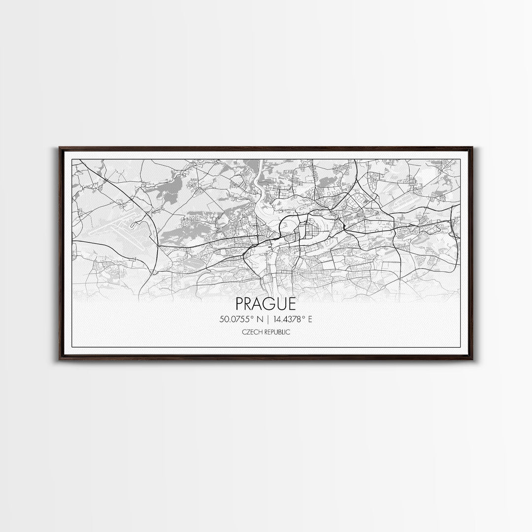 Prague City Map, Czech Republic Art, Map Print, Minimalist Wall Art, Wall Art, Canvas Art, First Home Gift, Indie Room Décor, Military Décor