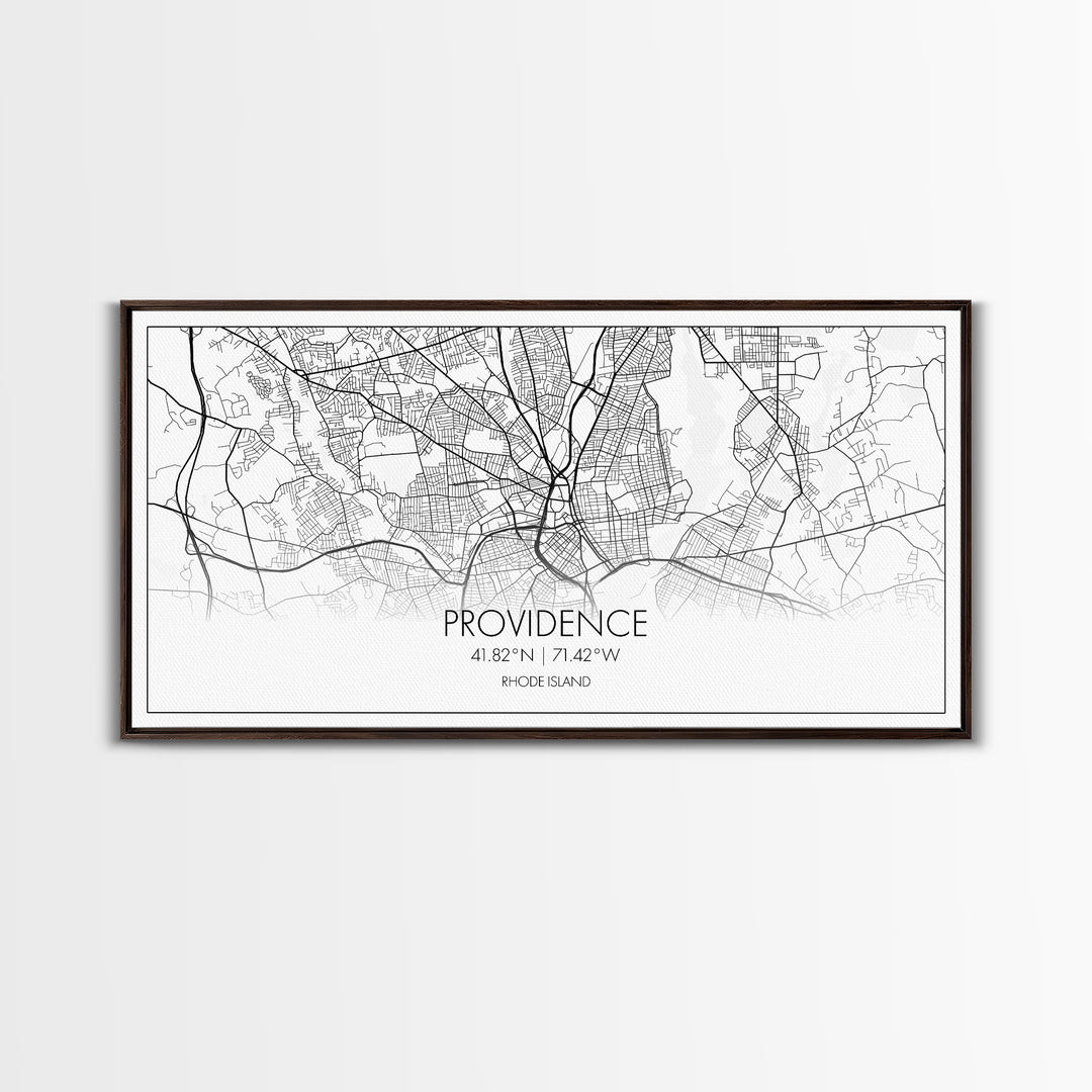 Providence City Map, Rhode Island Art, Map Print, Minimalist Wall Art, Wall Art, Canvas Art, Gifts For Mom, Horizontal Wall Art, Office Art