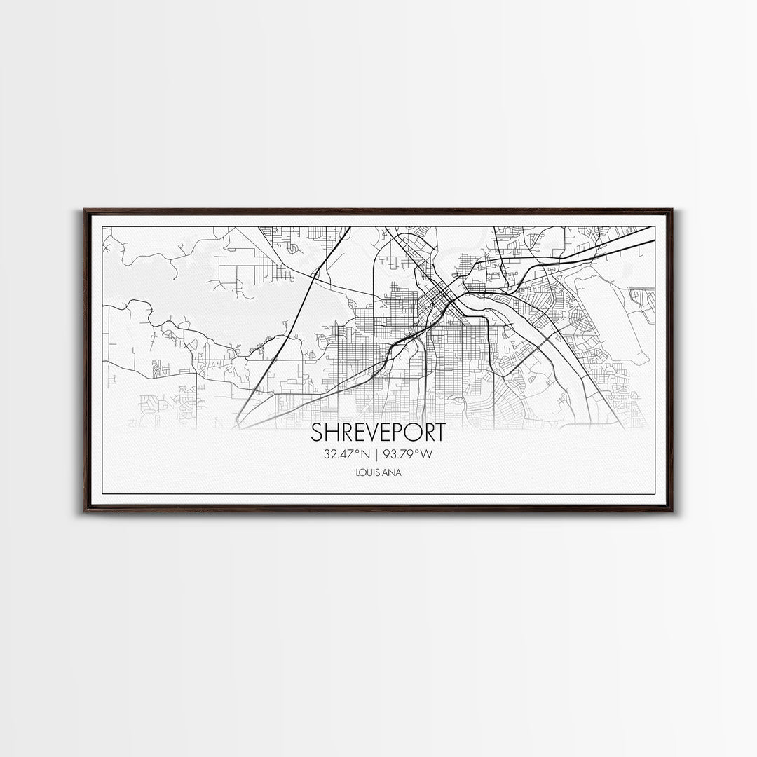 Shreveport City Map, Louisiana Art, Map Print, Modern Wall Art, Wall Art, Canvas Art, Dining Room Décor, Boho Wall Art, Congratulations Gift