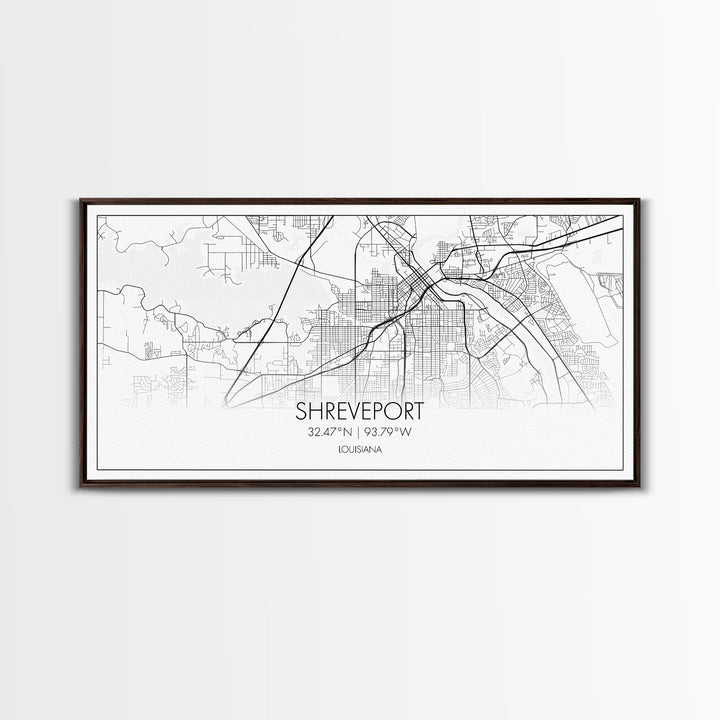 Shreveport City Map, Louisiana Art, Map Print, Modern Wall Art, Wall Art, Canvas Art, Dining Room Décor, Boho Wall Art, Congratulations Gift