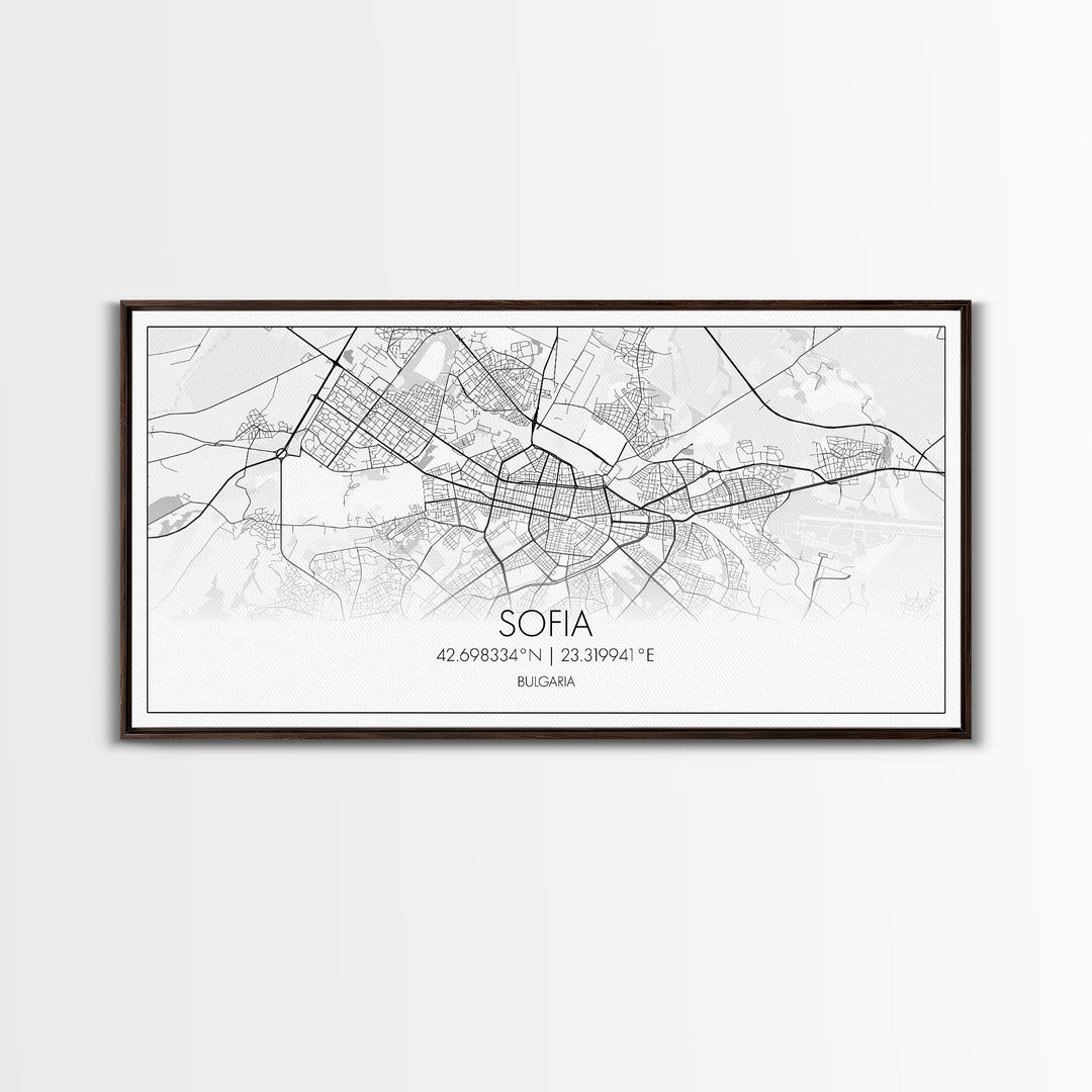 Sofia City Map, Bulgaria Art, Map Print, Modern Wall Art, Wall Art, Canvas Art, European Wall Art, First Home Gift, Boys Bedroom Décor