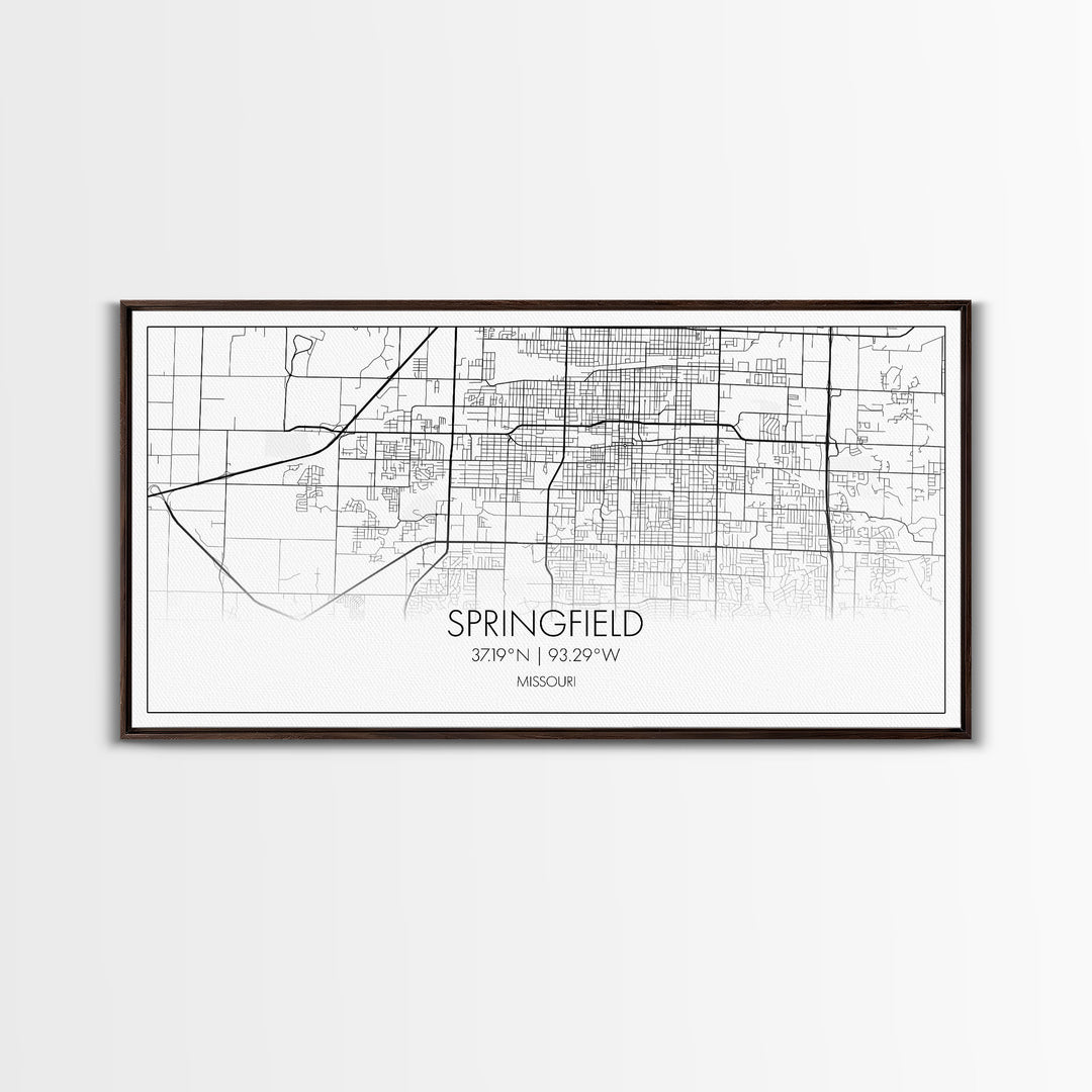 Springfield City Map, Missouri Art, Map Print, Modern Wall Art, Wall Art, Canvas Art, Lake House Wall Art, Boys Bedroom Décor, Couples Gift