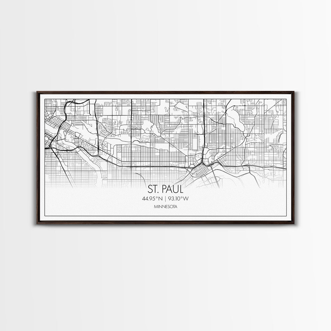 St Paul City Map, Minnesota Art, Map Print, Modern Wall Art, Wall Art, Canvas Art, Bedroom Teen Girl Art, Newlywed Gift, College Dorm Décor