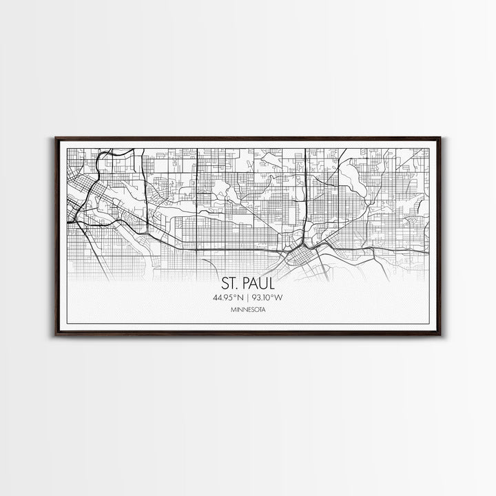 St Paul City Map, Minnesota Art, Map Print, Modern Wall Art, Wall Art, Canvas Art, Bedroom Teen Girl Art, Newlywed Gift, College Dorm Décor