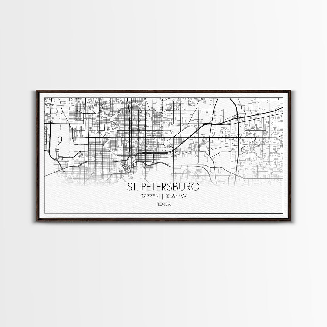 St Petersburg City Map, Florida Art, Map Print, Modern Wall Art, Wall Art, Canvas Art, First Home Gift, Ranch House Décor, Office Prints