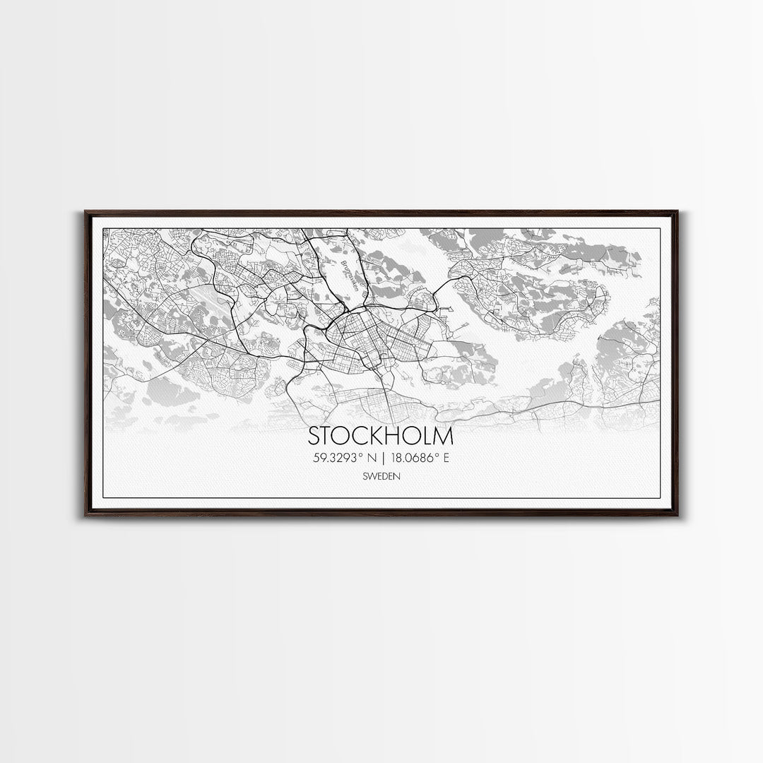 Stockholm City Map, Sweden Art, Map Print, Modern Wall Art, Wall Art, Canvas Art, Landscape Art Print, Gift For Family, Over Bed Wall Décor