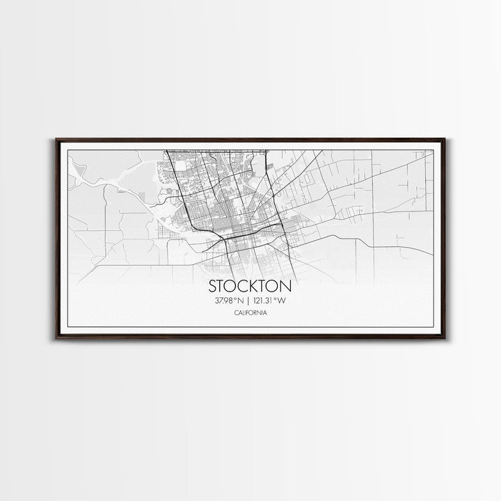 Stockton City Map, California Art, Map Print, Modern Wall Art, Wall Art, Canvas Art, Dorm Room Art, Indie Room Décor, Dining Room Prints