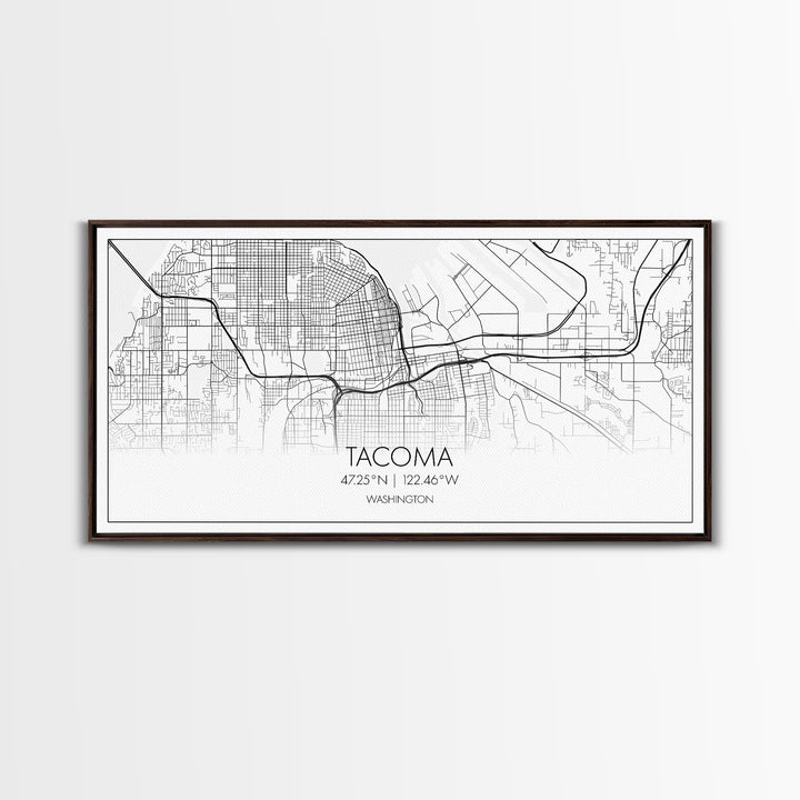 Tacoma City Map, Washington Art, Map Print, Modern Wall Art, Wall Art, Canvas Art, Gift For The Home, Farmhouse Wall Décor, City Wall Art