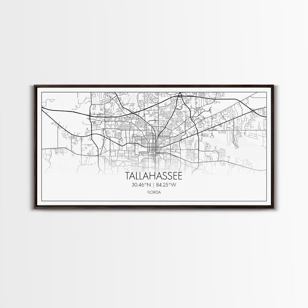 Tallahassee City Map, Florida Art, Map Print, Modern Wall Art, Wall Art, Canvas Art, Teen Boy Wall Art, Going Away Gift, Office Wall Décor