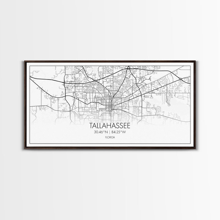 Tallahassee City Map, Florida Art, Map Print, Modern Wall Art, Wall Art, Canvas Art, Teen Boy Wall Art, Going Away Gift, Office Wall Décor