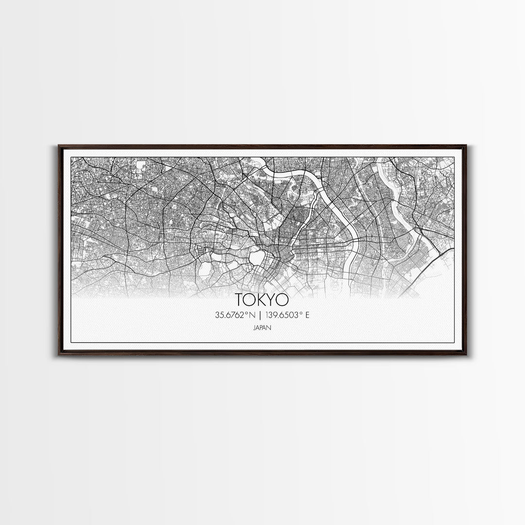 Tokyo City Map, Japan Art, Map Print, Modern Wall Art, Wall Art, Canvas Art, Asian Art Print, Gift For Coworker, Office Wall Art, Wall Décor