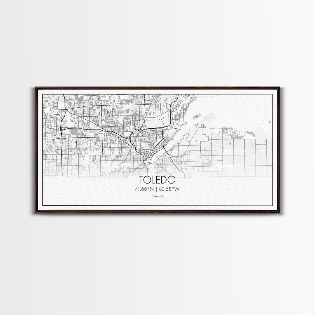 Toledo City Map, Ohio Art, Map Print, Modern Wall Art, Wall Art, Canvas Art, Bedroom Teen Girl Art, Gift For Realtor, Family Home Décor