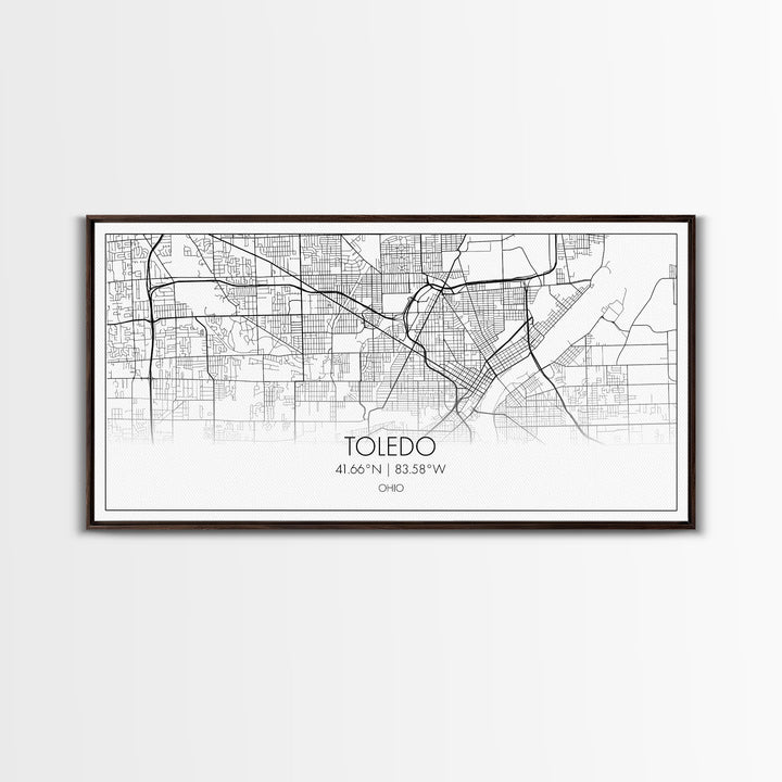 Toledo City Map, Ohio Art, Map Print, Modern Wall Art, Wall Art, Canvas Art, Landscape Art Print, Gift For Boss, Ranch House Décor