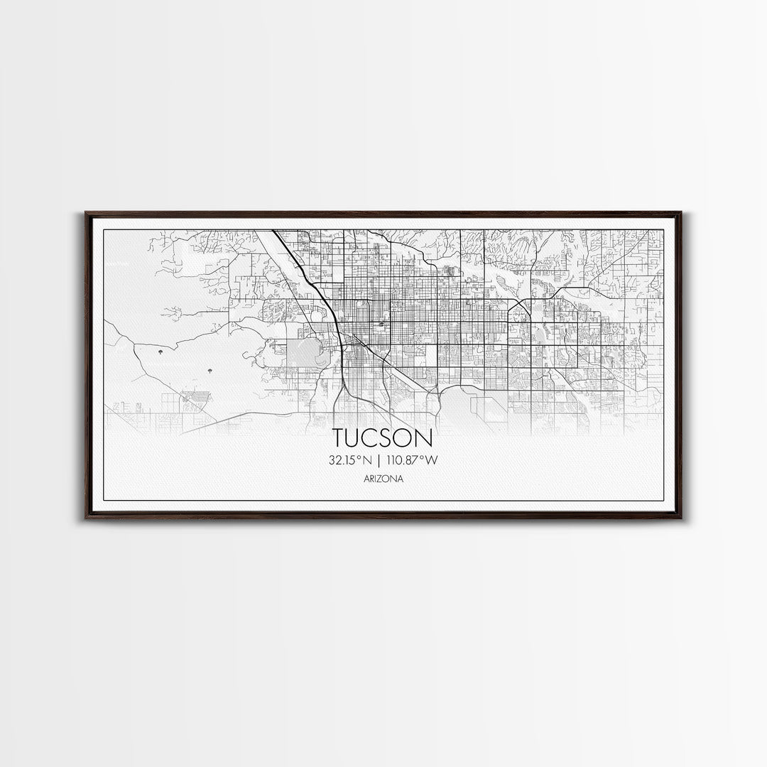 Tucson City Map, Arizona Art, Map Print, Modern Wall Art, Wall Art, Canvas Art, Bedroom Prints, Gift For Friend, Teen Boy Room Décor