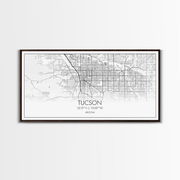 Tucson City Map, Arizona Art, Map Print, Modern Wall Art, Wall Art, Canvas Art, Bedroom Prints, Gift For Friend, Teen Boy Room Décor