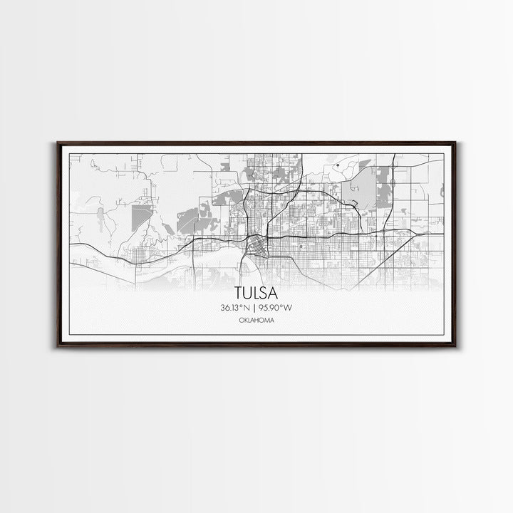 Tulsa City Map, Oklahoma Art, Map Print, Modern Wall Art, Wall Art, Canvas Art, Modern Office Art, Gift For Realtor, Home Décor Prints