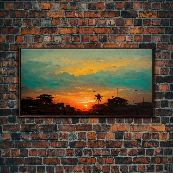 Cloudy sunset canvas print, sunset art, California Highway art, living room wall art, guest room wall art