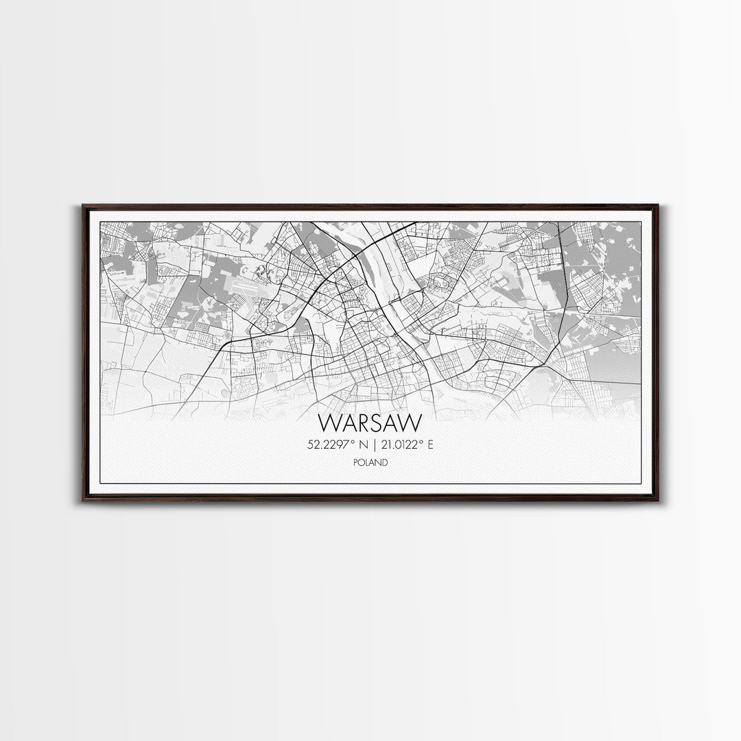 Warsaw City Map, Poland Art, Map Print, Modern Wall Art, Wall Art, Canvas Art, European wall Art, First Home Gift, Wall Décor, Office Prints