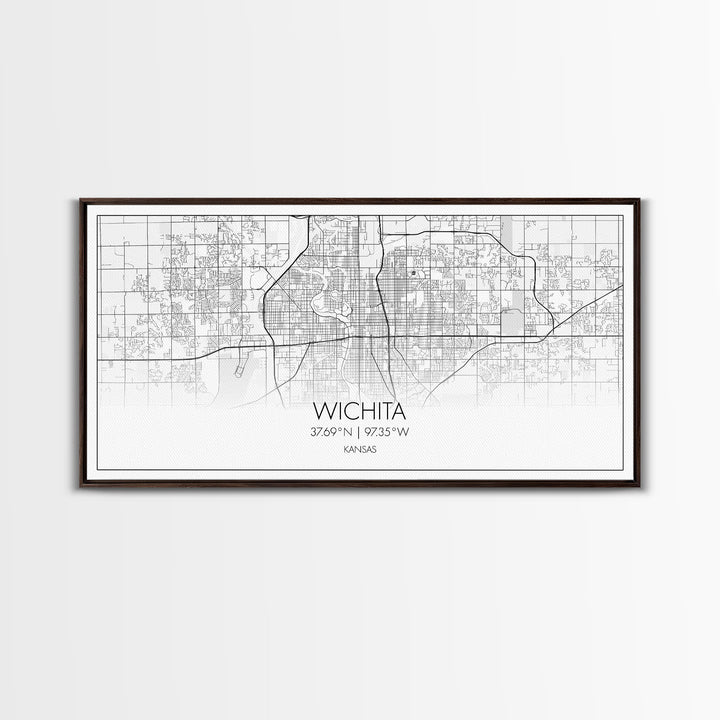 Wichita City Map, Kansas Art, Map Print, Modern Wall Art, Wall Art, Canvas Art, Best Friend Gifts, College Dorm Décor, Modern House Art