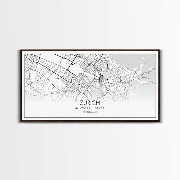 Zurich City Map, Switzerland Art, Map Print, Modern Wall Art, Wall Art, Canvas Art, Home Office Art, Newlywed Gift, Landscape Art Print