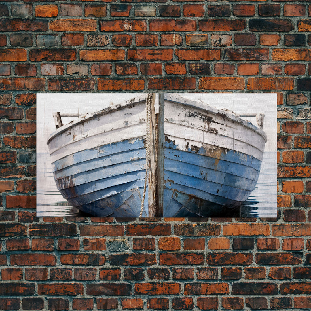 Old Wooden Ship Nautical Decor, Lakehouse Decor, Coastal Decor, Photography Wall Art Framed Canvas Print, Wooden Boat, Nursery Decor