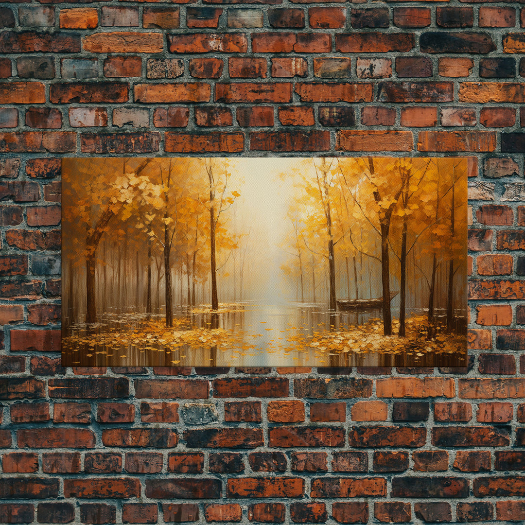 Fall Centerpiece Landscape Painting Canvas Print, Autumn Landscape Decor, Fall Centerpiece Fall Home Decor, Fall Wall Decor, Fall Home Decor