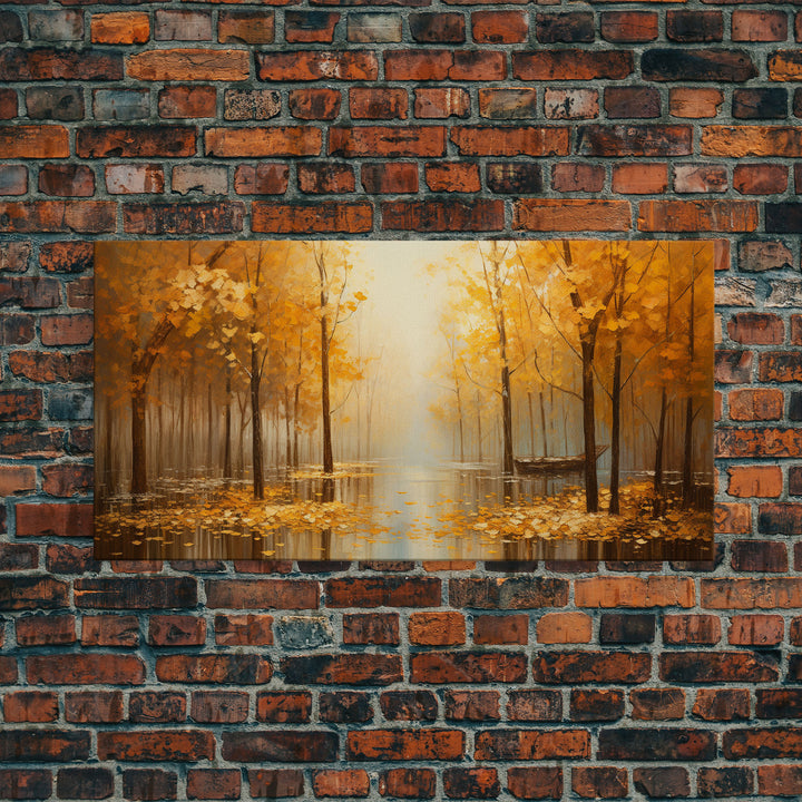 Fall Centerpiece Landscape Painting Canvas Print, Autumn Landscape Decor, Fall Centerpiece Fall Home Decor, Fall Wall Decor, Fall Home Decor